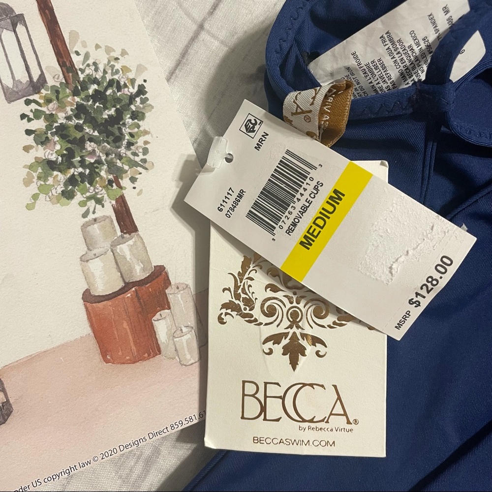 NWT BECCA  by Rebecca Virtue Women's Tallulah Clare Plunge One Piece Swimsuit - Picture 14 of 16